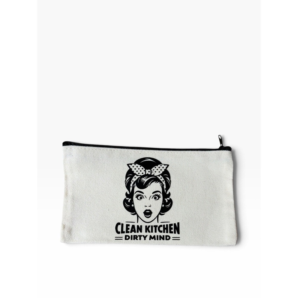 New Novelty Zipper Pouch Bag clean kitchen dirty mind